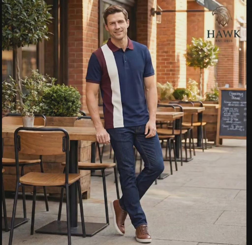 Premium Men’s Color-Block Polo