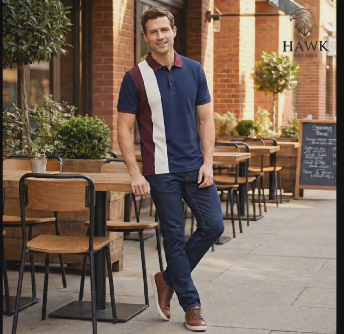 Premium Men’s Color-Block Polo