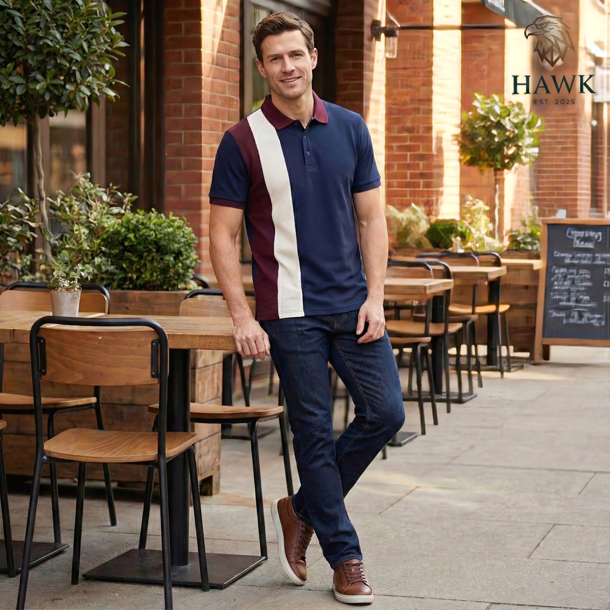 Premium Men’s Color-Block Polo